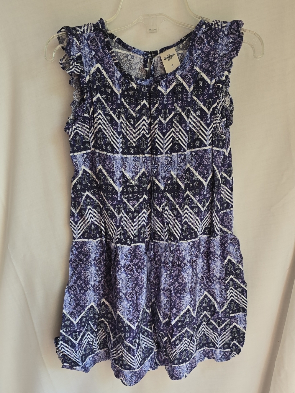 OshKosh B'gosh Navy and Purple Geometric Girls Casual Dress